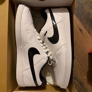 Nike court vision low black and white